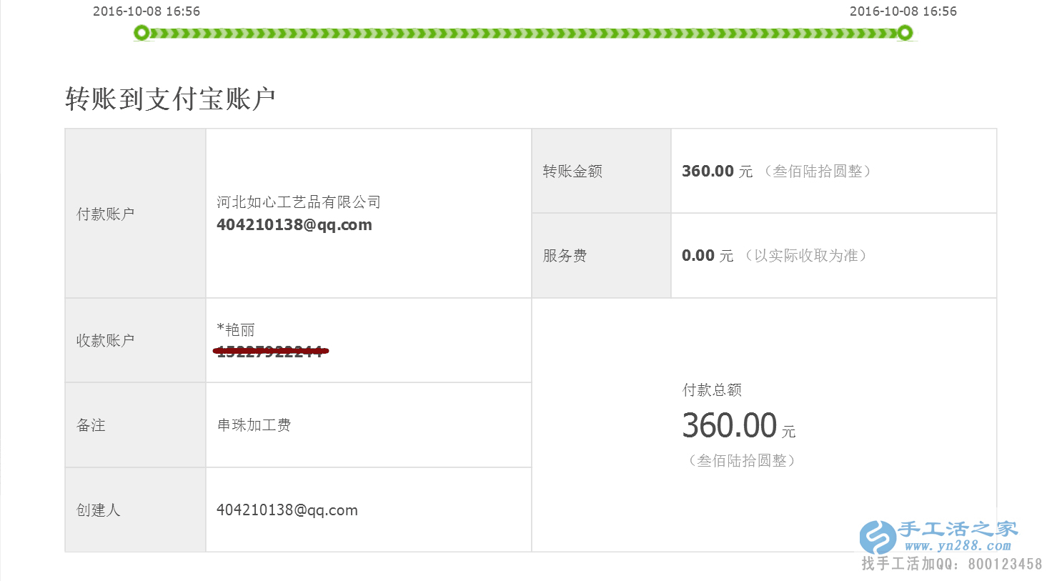 河北肥鄉(xiāng)縣柳女士做手工活收到加工費(fèi)360元，勤勞致富好榜樣！