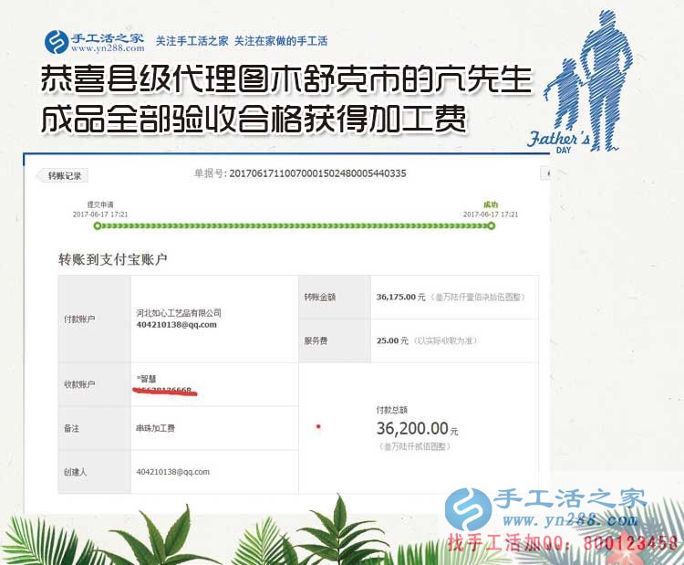  16326元到36200元只用了十四天，代理亢先生是怎樣做珠繡手工活外發(fā)加工創(chuàng)業(yè)賺錢？