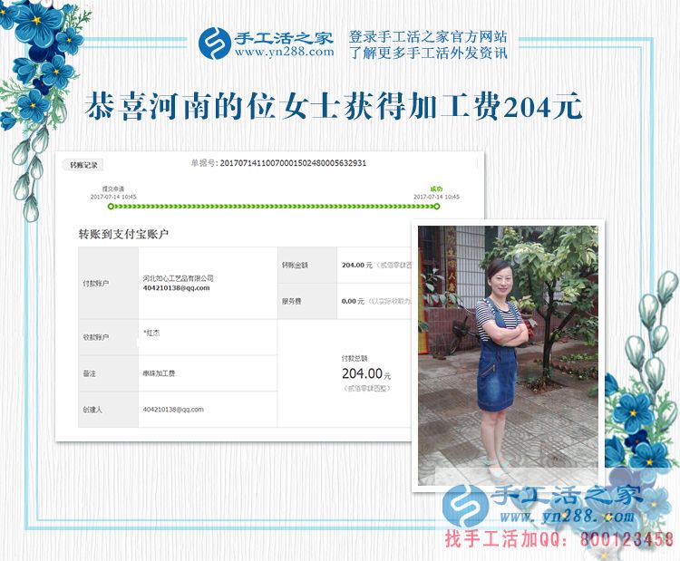 無怨無悔的付出，河南家庭主婦位女士的兼職手工賺錢貼補家用(圖1)