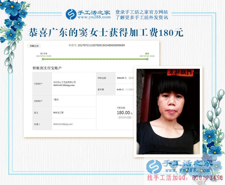 孩子大了有時間，廣東的家庭主婦竇女士在家里做手工好賺錢(圖1)