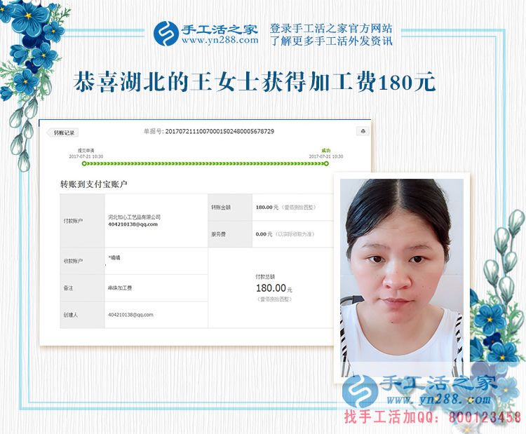 不忘相約，湖北的王女士堅持下班后做手工活賺錢(圖1)