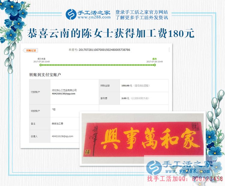 開服裝店的云南陳女士，堅(jiān)持做手工活賺錢，收益很好(圖1)