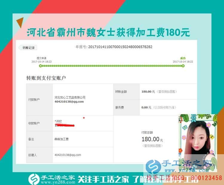 愛上珠繡畫產(chǎn)品的90后，河北霸州魏女士下班后在家做串珠珠繡畫手工活賺錢(圖1)