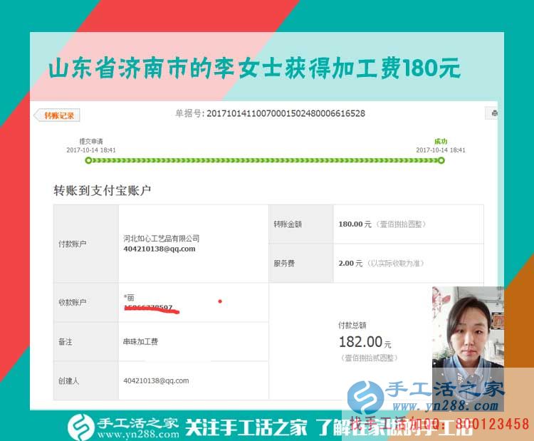我要掙錢！山東濟南上班族李女士下班后堅持珠繡畫手工活兼職(圖1)