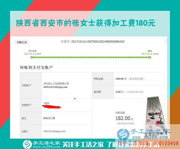 在孩子們的幫助下,陜西省西安家庭主婦張女士堅持在家做手工活賺錢(圖1)