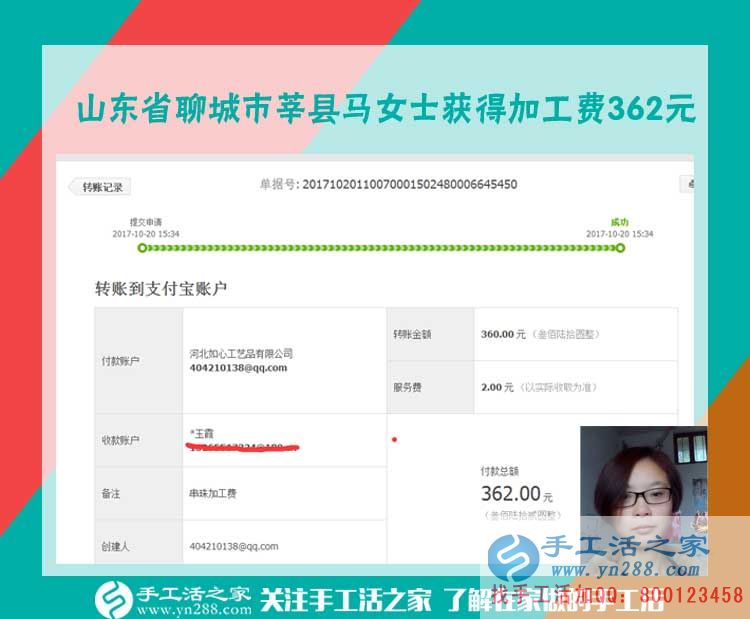 租房子也要愛干凈，山東聊城馬女士下班后堅持做珠繡畫掙錢，一個月一千多(圖1)