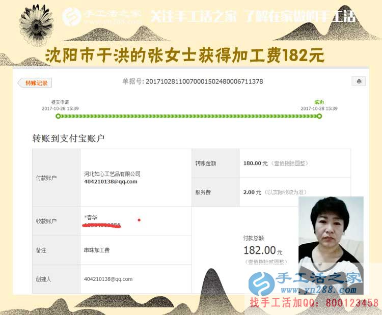 習(xí)慣成自然，遼寧沈陽(yáng)的張女士下班后在家做賺錢的手工活(圖1)