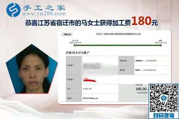 人沒有不想掙錢的，江蘇宿遷家庭婦女馬女士堅持做手工活賺錢