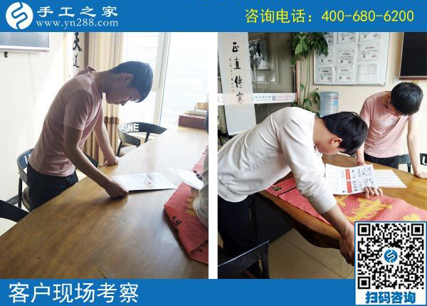 3月28日，正規(guī)供料的手工活，就是珠繡串珠外發(fā)手工活，手工之家接待考察加工客戶剪影