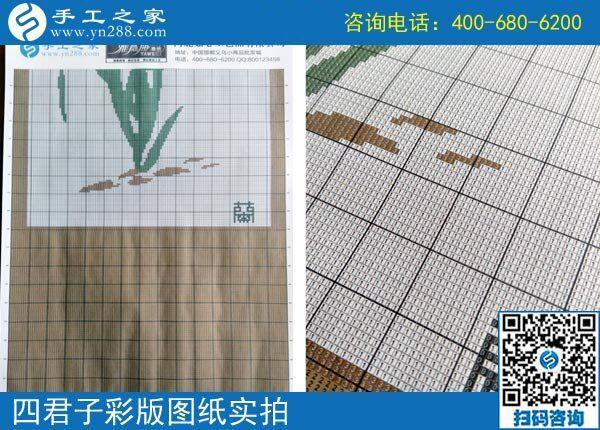 手工之家雅薇麗珠繡圖紙（梅蘭竹菊）新款，彩色升級(jí)版！(圖1)