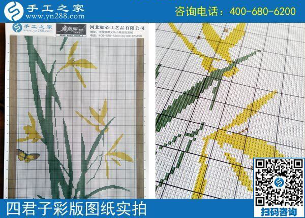 手工之家雅薇麗珠繡圖紙（梅蘭竹菊）新款，彩色升級(jí)版！(圖5)