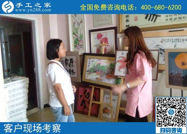 可以在家做的簡單手工活，這位女士選擇手工之家串珠繡(圖1)
