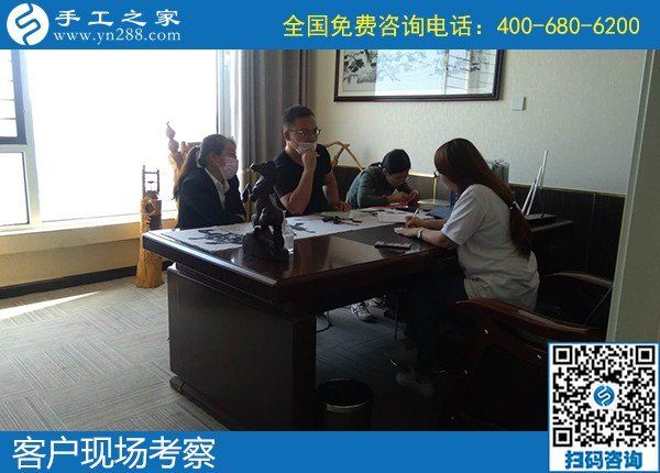 5月6日，代理手工活加工項(xiàng)目，正規(guī)外發(fā)手工活來料加工，選正規(guī)手工活勵志珠珠繡，手工之家接待考察合作加工客戶剪影