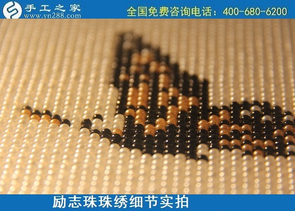 6月1日，拿回家做的手工活，純手工活外發(fā)加工，就是這兒的手工加工回收項目，勵志珠珠繡成品細節(jié)實拍