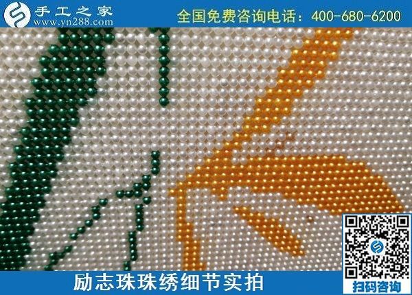 6月19日，把手工活拿回家做，有手工活代理加工項(xiàng)目的手工之家是什么實(shí)力？勵(lì)志珠珠繡成品細(xì)節(jié)實(shí)拍