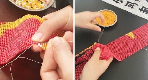 4月2日，在家做手工活掙錢(qián)，寄到家做的手工活，這個(gè)外發(fā)手工活的加工費(fèi)如何結(jié)算？圖為勵(lì)志珠珠繡串珠手工產(chǎn)品剪影