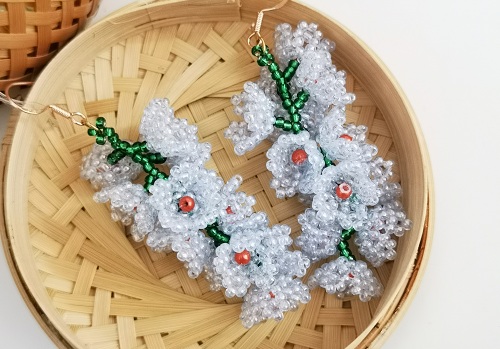 1月25日，在家能做的兼職正規(guī)，手工飾品加工廠掙錢，拿回家做的手工項目，手工之家是合作人員居家掙錢的依靠，圖為串珠米珠繡手工產品剪影